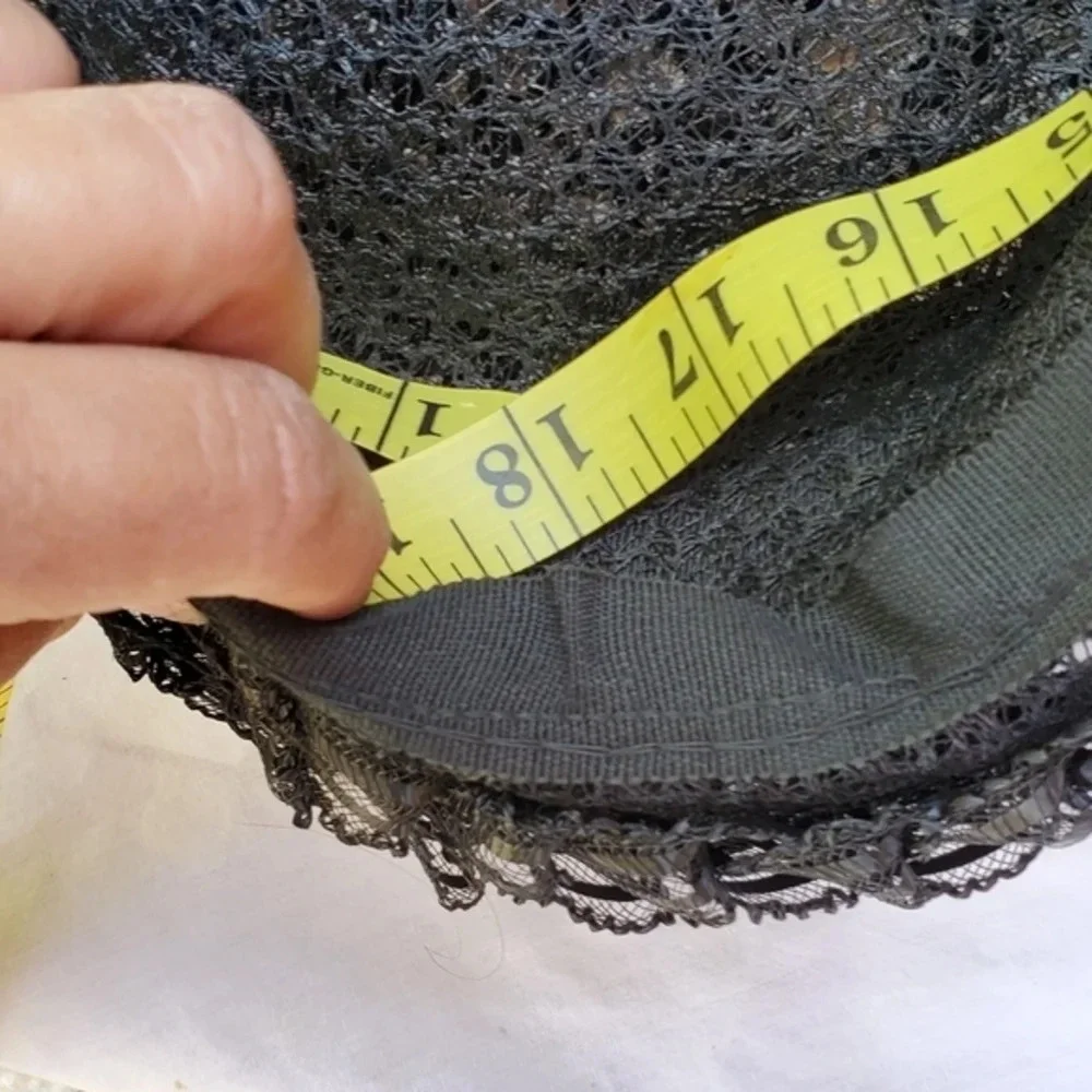 Vintage Black raffia semi Bowler hat‎